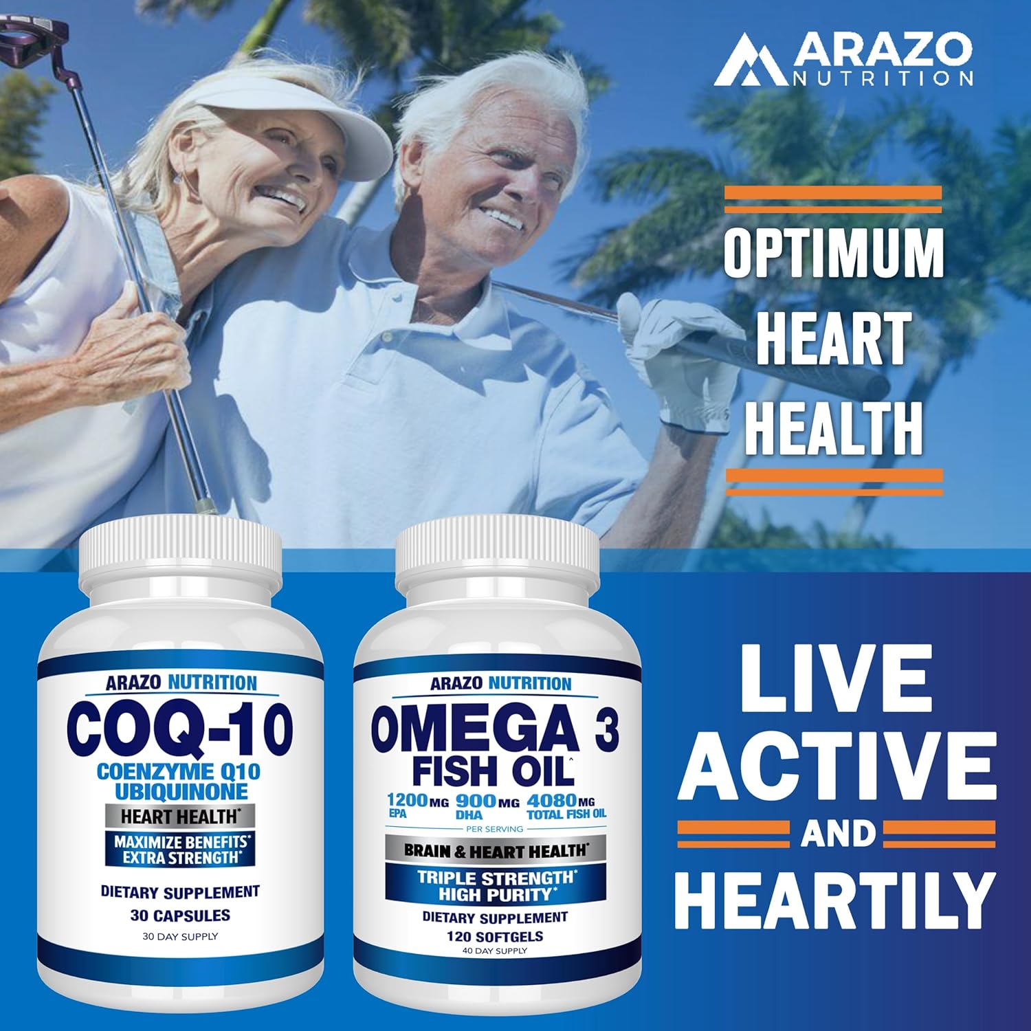 Arazo Nutrition CoQ10 Ubiquinone Coenzyme Q10-200mg Maximum Strength Nutritional Supplement - High Absorption Capsules with No Soy