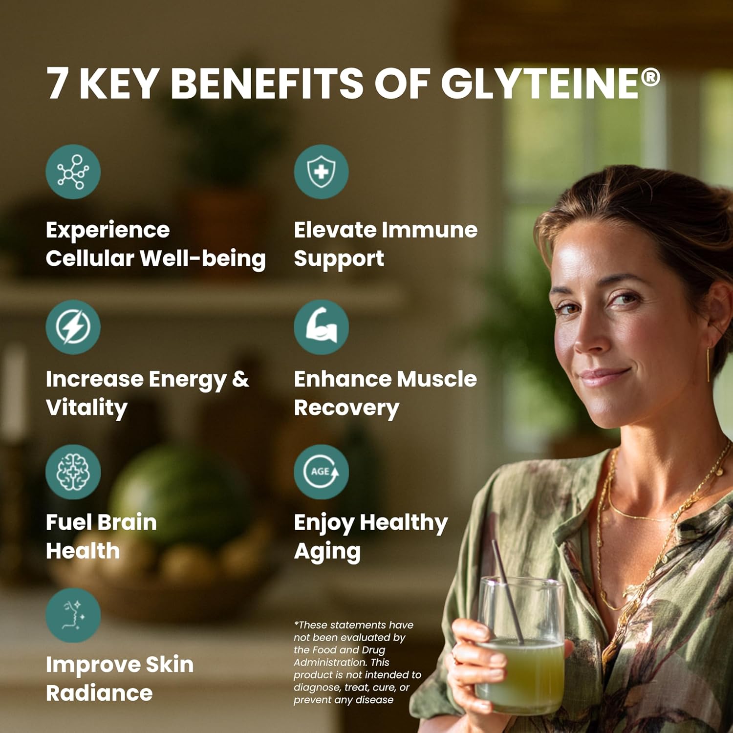 CONTINUAL - G Powder - Clinically Proven Cellular Glutathione Precursor | Benefit of Glyteine & Sunfiber | Immune Support, Master Antioxidant, Detox, Brain Health & Skin Care | 120 Sachets