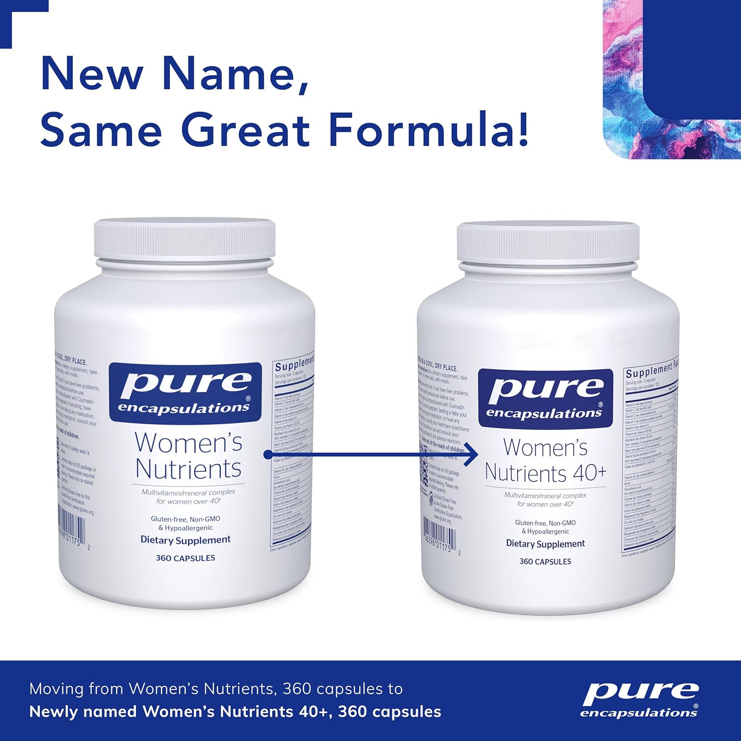 Pure Encapsulations Women's Nutrients 40+ - Multivitamin for Women Over 40 to Support Urinary Tract Health, Breast Cell Health & Eye Integrity* - with Vitamin C, E & A - 360 Capsules