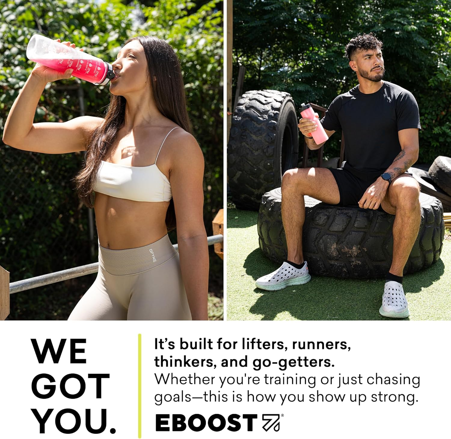 EBOOST POW Natural Pre Workout Powder - 15 Packets, Tropical Punch - Preworkout Energy Booster Gym Supplement Drink Mix for Men and Women - Performance, Joint Mobility Support - Gluten-Free