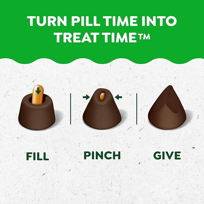 Greenies Pill Pockets for Dogs Large Size, Dog Treat Pouch for Capsule Medication, Hickory Smoke Flavor, 7.9 oz. Pouch