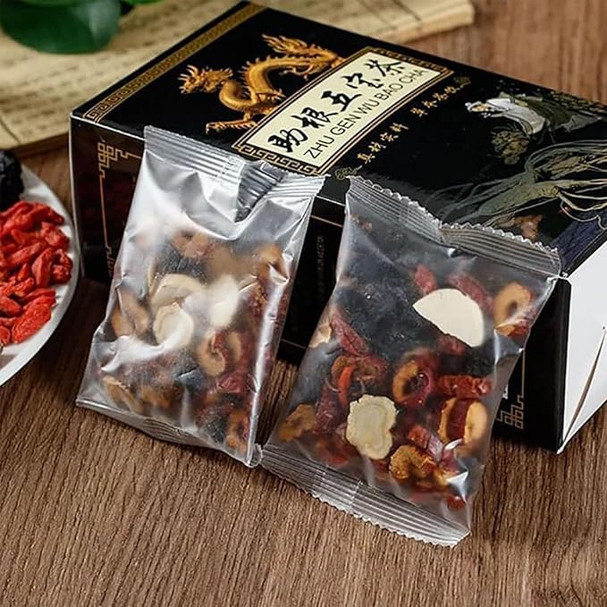 Ginseng Mulberry Herbal Tea, 20 bags Kidney Tea Formula Ginseng Six Treasure Tea, Organic Liver Support & Kidney Cleanse -Healthy Cleansing for Men & Women, Te Para Limpiar Los Riñones (20bag/2boxes)