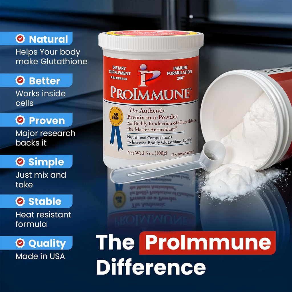 Glutathione Supplement 2 Month Supply of Glutathione Powder Precursor – ProImmune Immune Formulation 200® for Powerful Immune Support - Doctor-Formulated Antioxidant Complex, 62 Servings