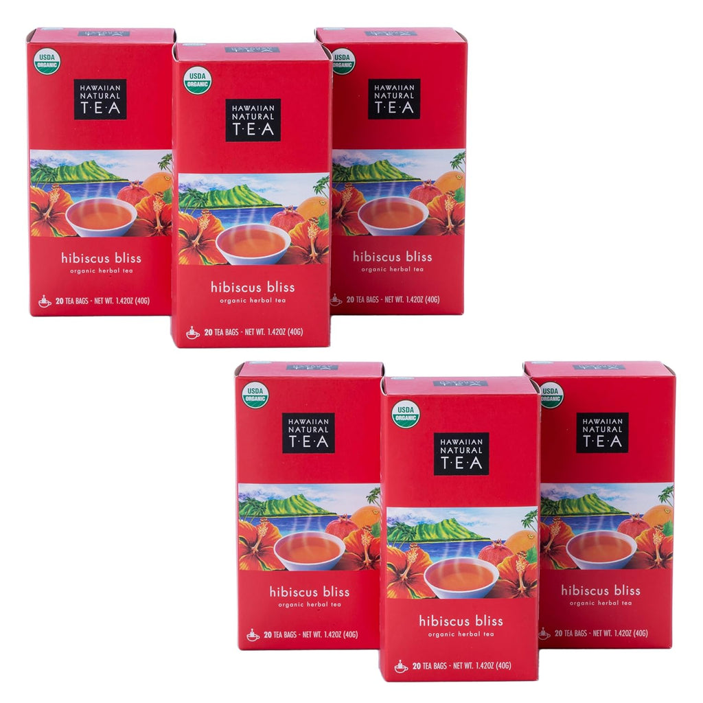 Hawaiian Natural Tea Hibiscus Flavored Organic Herbal Tea - Caffeine Free All Natural For Wellness, Perfect Daily Cup & Gift - 120 Bags