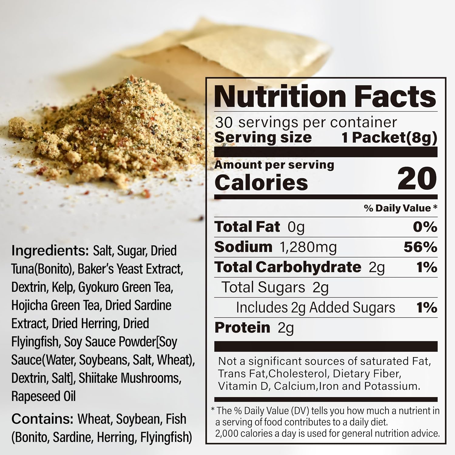 Chaganju Dashi - Umami Powder Soup Stock - Japanese Food, Bonito Flakes, Kelp, Mushroom, 8g×30pacs