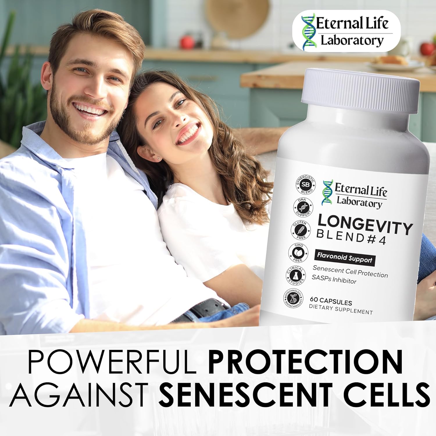 Quercitin, Rhodiola Rosea, Luteolin and Rutin Longevity Blend #4 Anti-Aging Supplement for Cellular Defense with Immunity and Energy Support, Antioxidants
