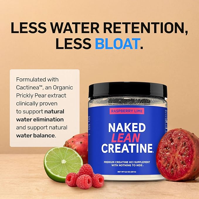 NAKED Lean Creatine HCI Powder - Raspberry Lime, Vegan, Non-GMO, Gluten-Free, No Fillers, Supports Muscle Growth & Strength - 68 Servings