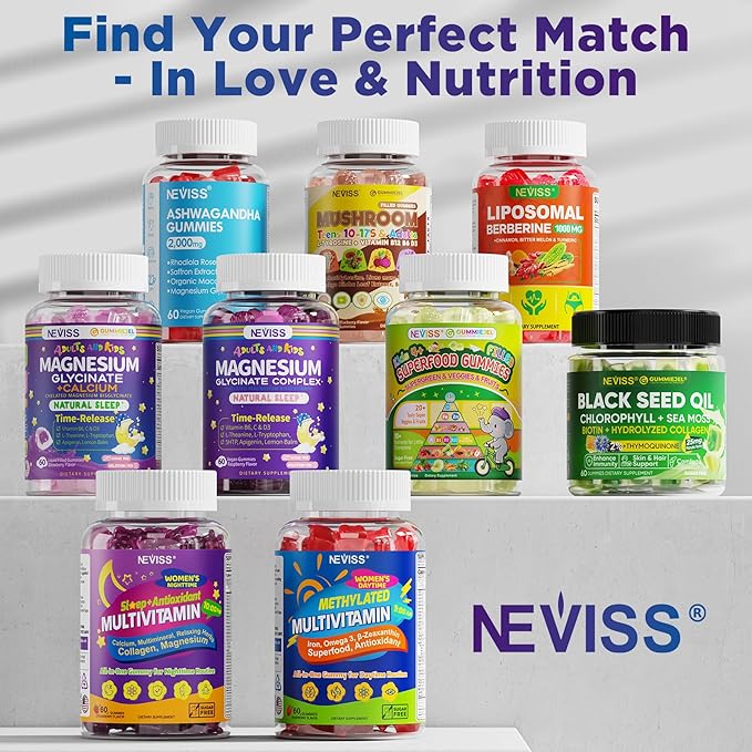 NEVISS 52-in-1 Methylated Multivitamin for Women Gummies with Iron, Omega-3, B6 B9 B12 for Day | Magnesium Glycinate, Calcium, Collagen for Night Renewal/Sleep, Womens 18 30 40 50 60 70+ AM PM Daily