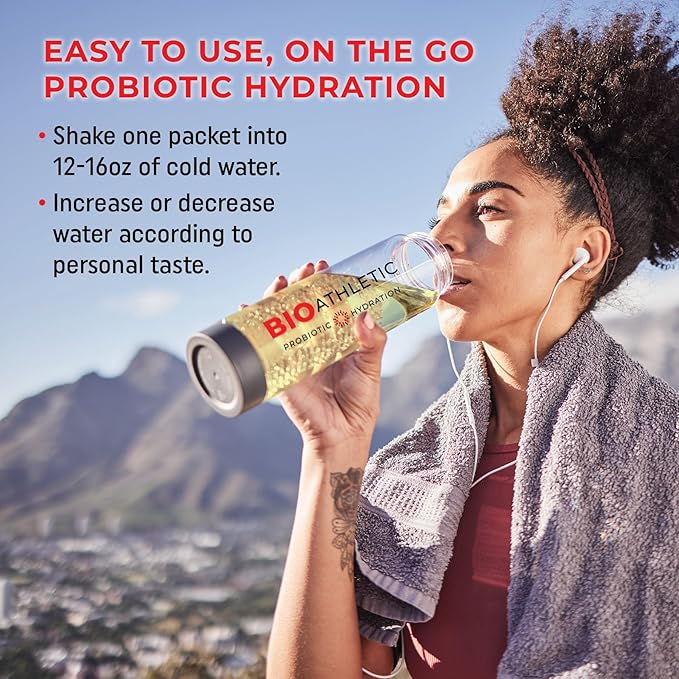 Probiotic + Electrolyte Hydration Drink Mix, with Vitamins D & B12, USDA Organic, NSF Certified for Sport, Subtle Cherry Lime Flavor, Naturally Light Taste, 10 Sticks