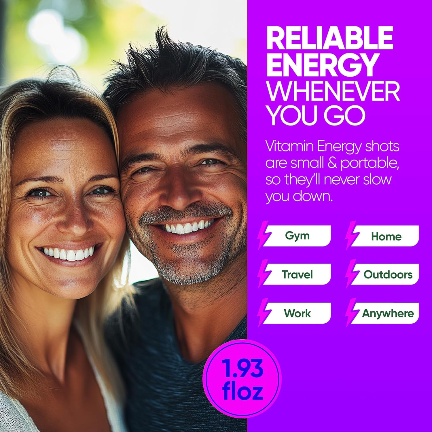 Vitamin Energy Focus+ Extra Strength Energy Shot Berry 24 Pack, 260mg Natural Caffeine, B-Vitamins, CoQ10, Amino Acids, Focus, Productivity & Clarity, Zero Sugar, Gluten-Free, 1.93 fl oz