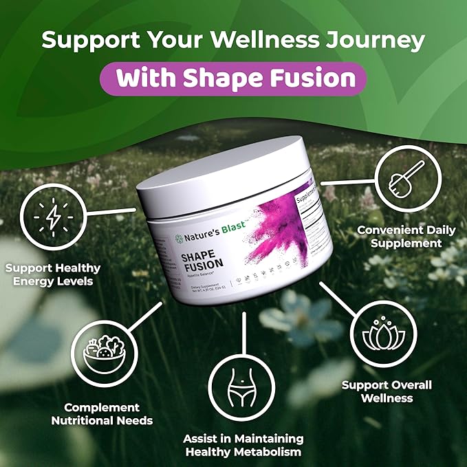 Shape Fusion® - GLP-1 Supplements with Ashwagandha, Hibiscus, Ceylon Cinnamon, Maqui Berry & African Mango Extract - Supports Healthy Habits, Energy & Body Balance - 30 Servings