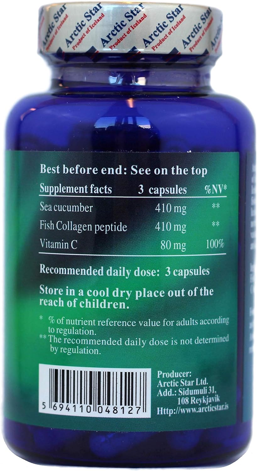 Arctic Star Marine Collagen-Vital Proteins Marine Collagen Peptides Supplement Pills for Healthy Skin Hair Nail - Hydrolyzed Collagen from Iceland - Joint Pain & Immune System Booster 90 Capsules