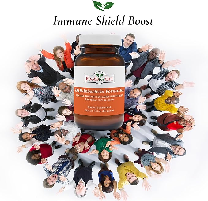 Foods For Gut Bifido Formula 320 Billion cfu's | Made in USA | No Additives | Direct from Manufacturer | No Third-Party Storage | Immune Support | May Help Leaky Gut Repair | 100 Gram (3.52 OZ)