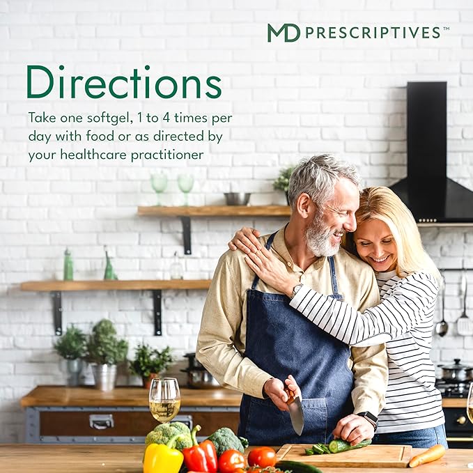 MD Prescriptives Omega MD Supplement - 500 EPA & 250 DHA Omega 3 Fish Oil - Supports Brain Health & Joints* - No Fishy Smell - 60 Softgels