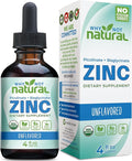 Organic Liquid Zinc Drops Supplement with Chelated Picolinate and Bisglycinate, Vegan