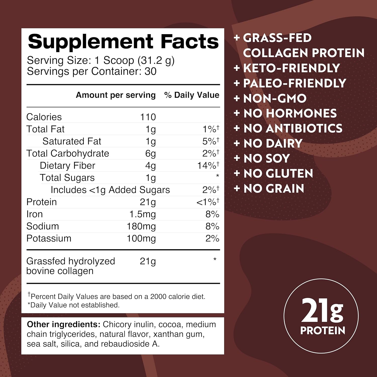 Dr. Kellyann Keto Bone Broth Protein Powder Chocolate - Protein 21g, 2g Net Carbs - Grass Fed Hydrolyzed Collagen - Sugar, Gluten and Dairy Free, Paleo, Keto Protein Shakes (30 Servings)