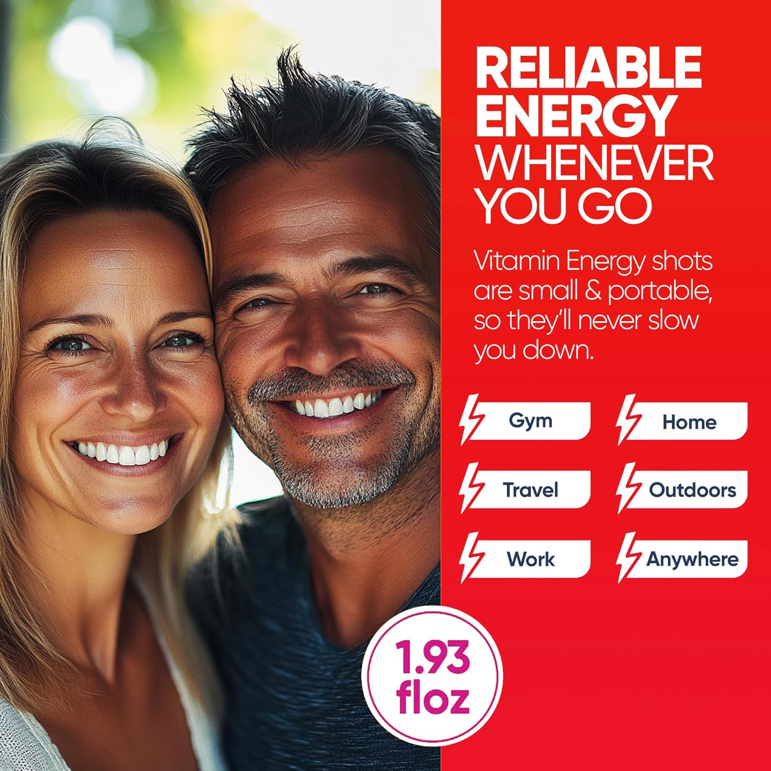 Vitamin Energy Focus+ Extra Strength Energy Shot Fruit Punch 10 Pack, 260mg Natural Caffeine, B-Vitamins, CoQ10, Amino Acids, Focus, Productivity & Clarity, Zero Sugar, Gluten-Free, 1.93 fl oz