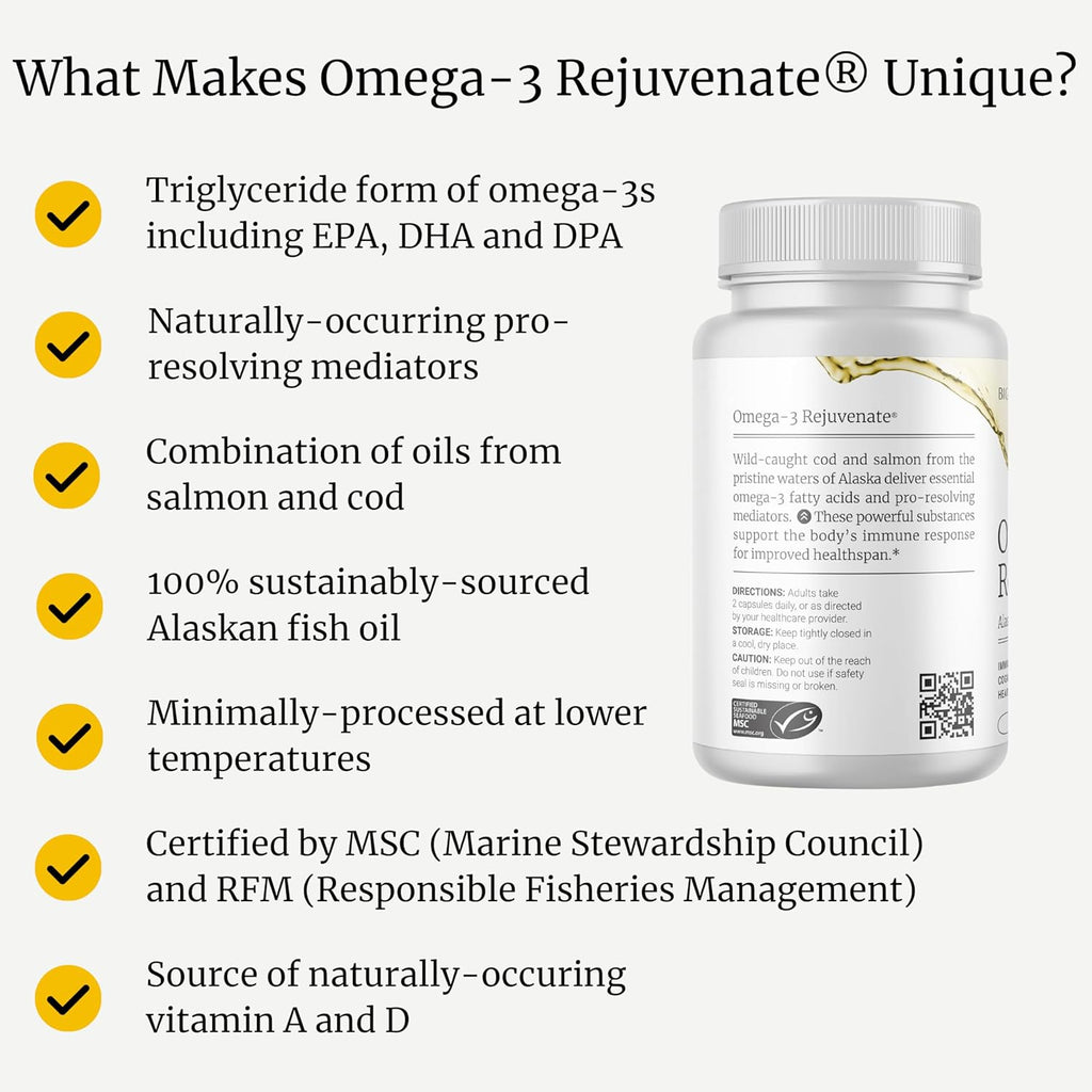 BIG BOLD HEALTH Omega-3 Rejuvenate Wild Alaskan Fish Oil Supplement with PRMs ⎹ EPA, DHA, & DPA Fatty Acids ⎹ Vitamins A and D to Support Immune Balance & Brain Wellness (60 Softgels)
