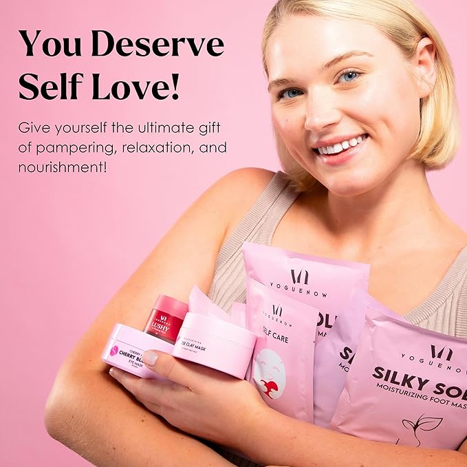 Spa Gifts for Women - Valentines Gift (Set of 20) - Premium Self Care Spa Kit- Bath, Skin Care Sets & Self Care Items - Pampering Valentine Gifts for Women, Spa Gift Basket, Galentines Day Gifts