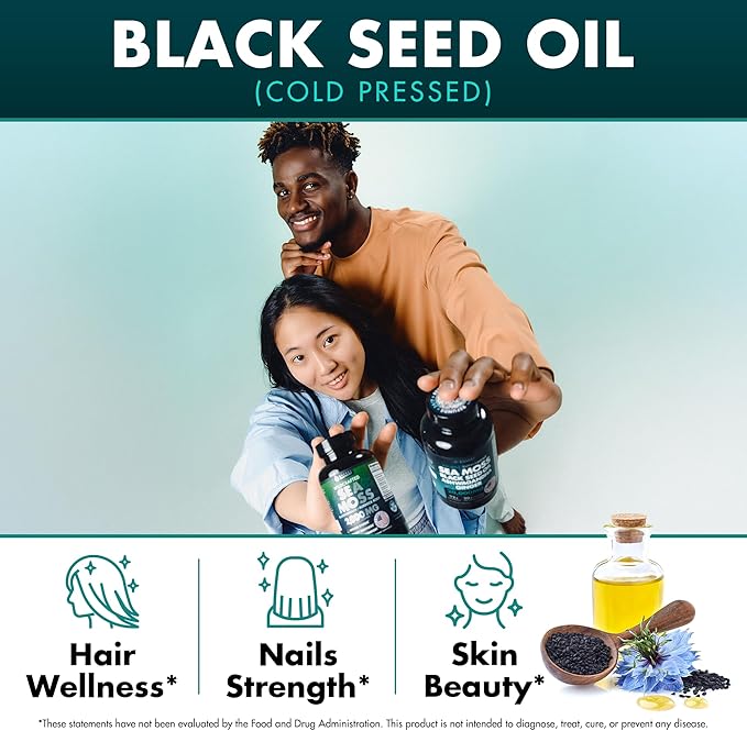 Secret Element Irish Sea Moss Black Seed Oil Ashwagandha Ginger, 20,000mg Capsules, Seamoss Black Seed Oil Ashwagandha Burdock Root, All in One Supplement, 120 Capsules, Pack of 2