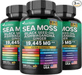 Sea Moss Black Seed Oil Ashwagandha Turmeric Bladderwrack Burdock & Vitamin C Vitamin D3 with Elderberry Manuka Dandelion Yellow Dock Iodine Chlorophyll 16 in 1 Supplement (360 Capsules, 3 Bottles)
