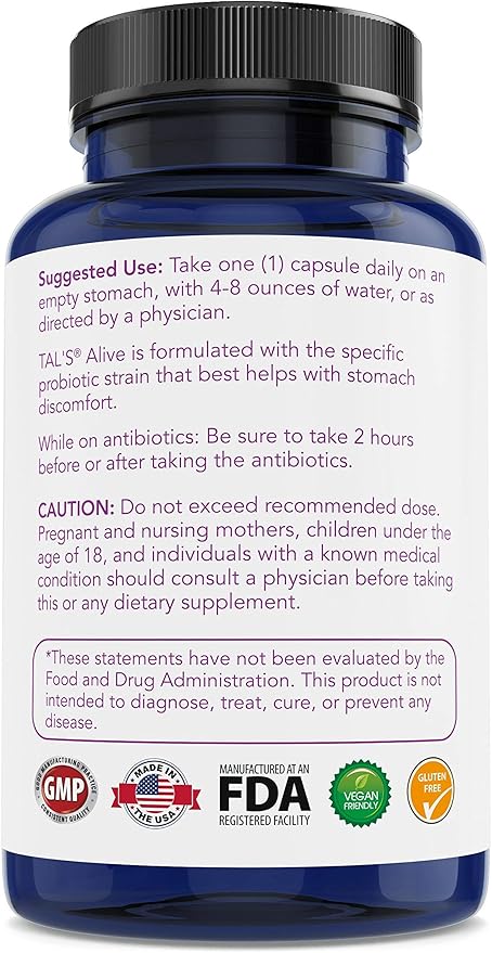 TAL'S Alive Probiotics & Prebiotics Supplement | 90ct - 35 Billion CFU | DR Caps for Effective Absorption| Promotes Healthy Immune Digestive Health | Improve Your Gastrointestinal (GI) System