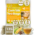 FreshDrinkUS, Premium 135 Tea Bags Corn Silk Tea, 100% Natural & Pure from Corn Silk. Corn Silk Herbal Tea. Clean Ingredients. Made with Natural Material Tea Bags. No Sugar, No Caffeine, Vegan.
