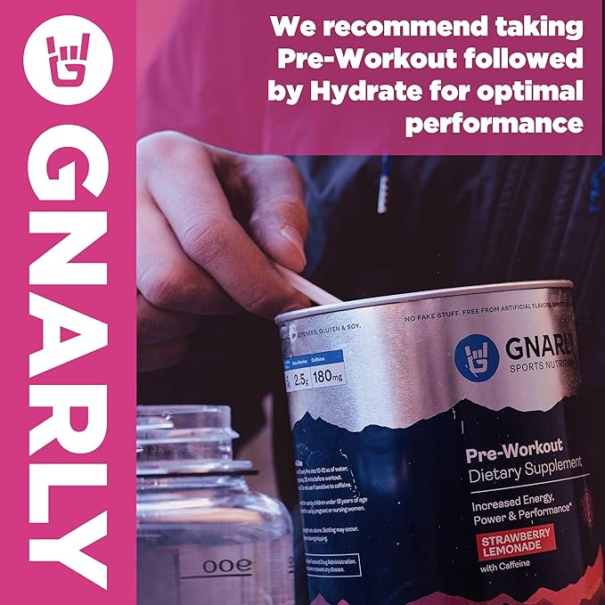 Gnarly Nutrition Hydrate Electrolyte Powder – Raspberry Exercise Hydration Drink Mix – NSF Contents Certified – Electrolyte Solution, Performance & Recovery – Raspberry, Box of 20 Stick Pack