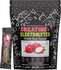 Wild Foods Creatine & Electrolytes Powder Packets, Dragonfruit, 20 Hydration Packets (9.5 g/serv.), with Magnesium Glycinate, Malate, Pink Salt, Pre-Workout Muscle Performance & Electrolyte Support