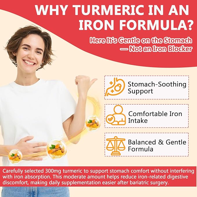Liposomal Iron Supplement for Women, 65 mg with Vitamin C, Methylfolate, Bariatric Multivitamin with Iron for Gastric Bypass & Sleeve Recover, Post-Bariatric, Iron Level & Energy Support, 120 Softgels