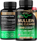 Mullein Leaf Extract for Lung Detox - Marshmallow Root | Echinacea | Oregano | Quercetin | NAC - 15-in-1 Lung Support & Cleanse for Smokers Supplement - Made in USA - As Drops, Tincture - 120 Capsules