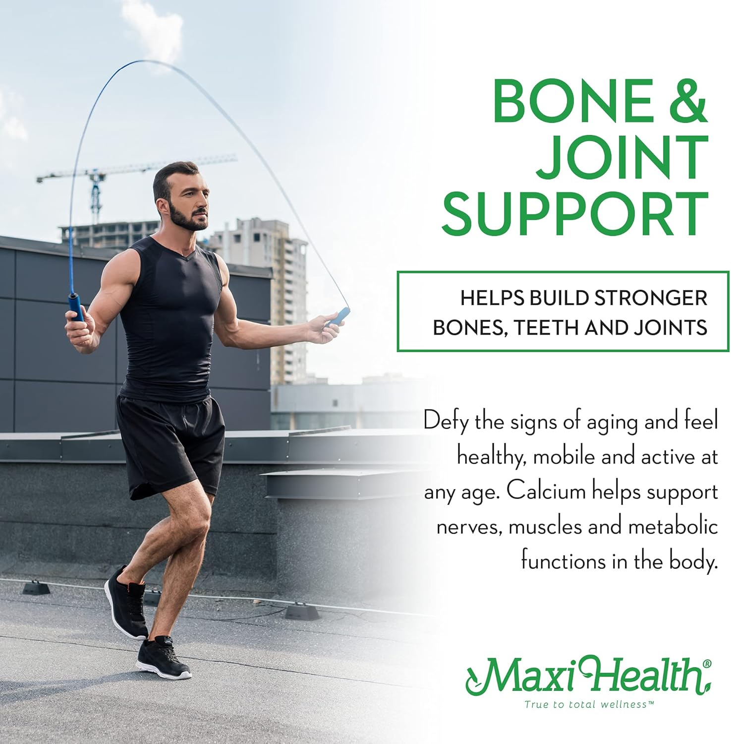 500 mg Calcium Supplement with Vitamin D3 (1000 IU) and Magnesium (500 mg) - Bone, Teeth and Joint Support for Men and Women - 120 Tablets - One to One Cal-Max by Maxi Health