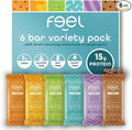 Feel Vegan Protein Bars, Variety Pack, Adaptogenic Snack, Keto, Gluten Free, Organic, 15g Protein, Low Carb, Dairy Free, 6 Flavors, Non GMO, Soy Free, Grain Free – 6 Pack