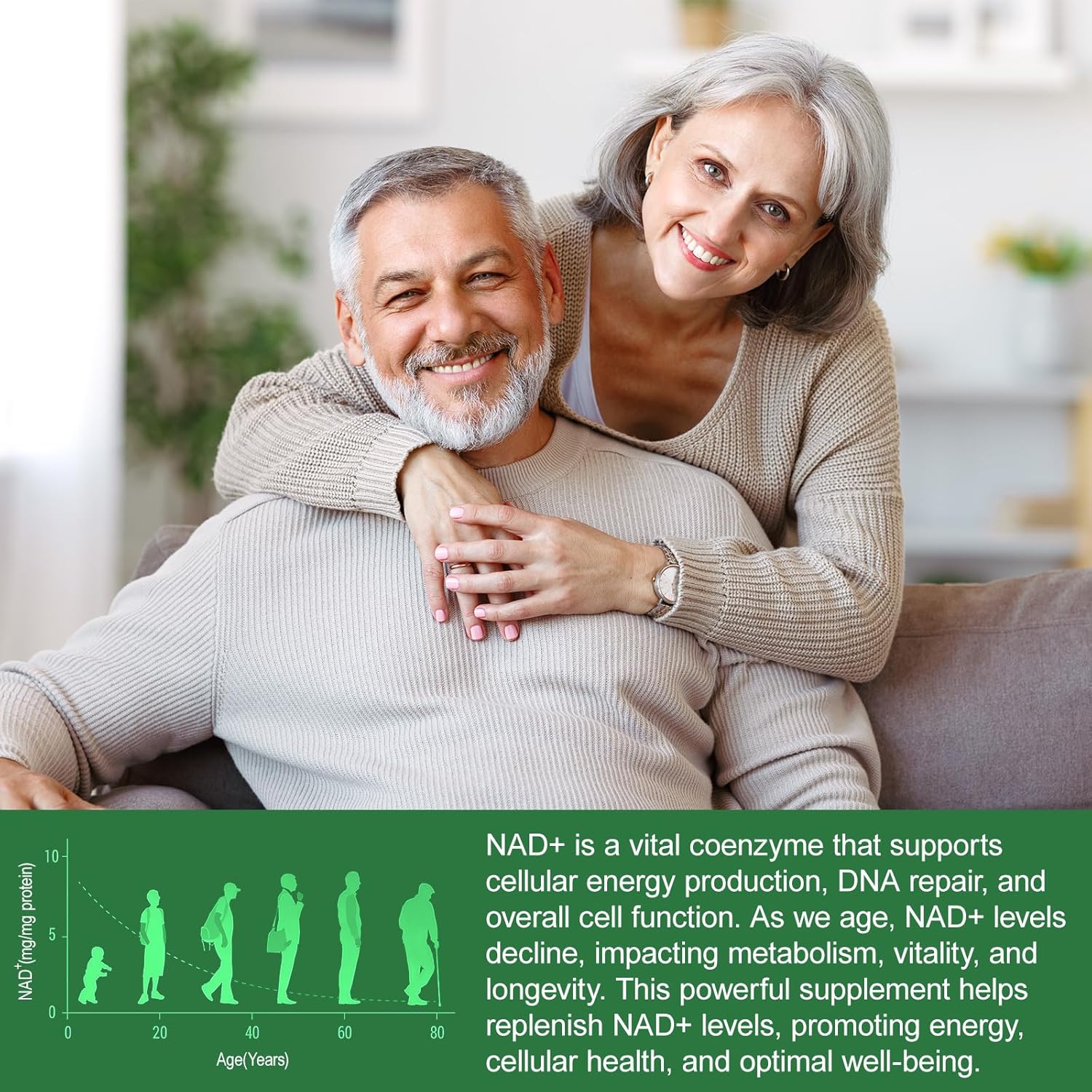 NAD Supplement,NAD Nicotinamide Riboside,Extra Strength NAD Alternative Liposomal,Boost NAD & Resveratrol + for Women & Men,Energy Anti-Aging,Cell Regeneration,120 Capsules sack-120