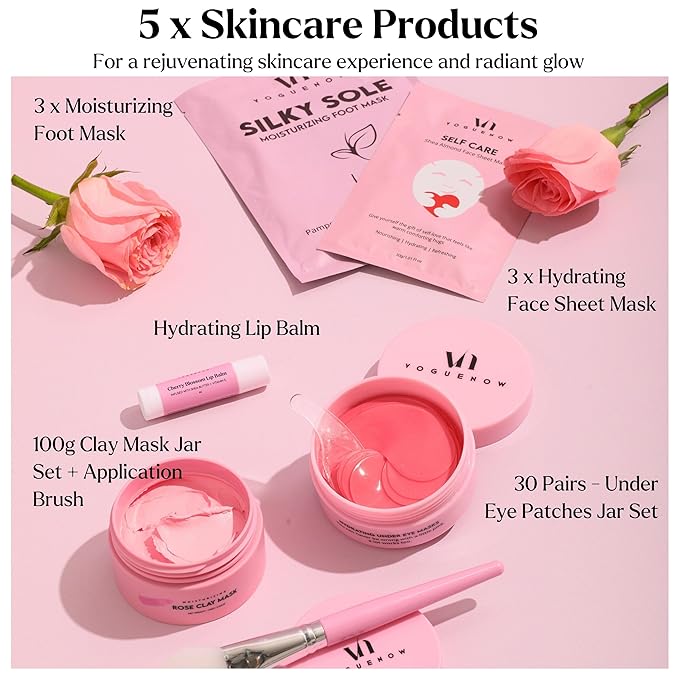 Spa Gifts for Women - Valentines Gift (Set of 20) - Premium Self Care Spa Kit- Bath, Skin Care Sets & Self Care Items - Pampering Valentine Gifts for Women, Spa Gift Basket, Galentines Day Gifts
