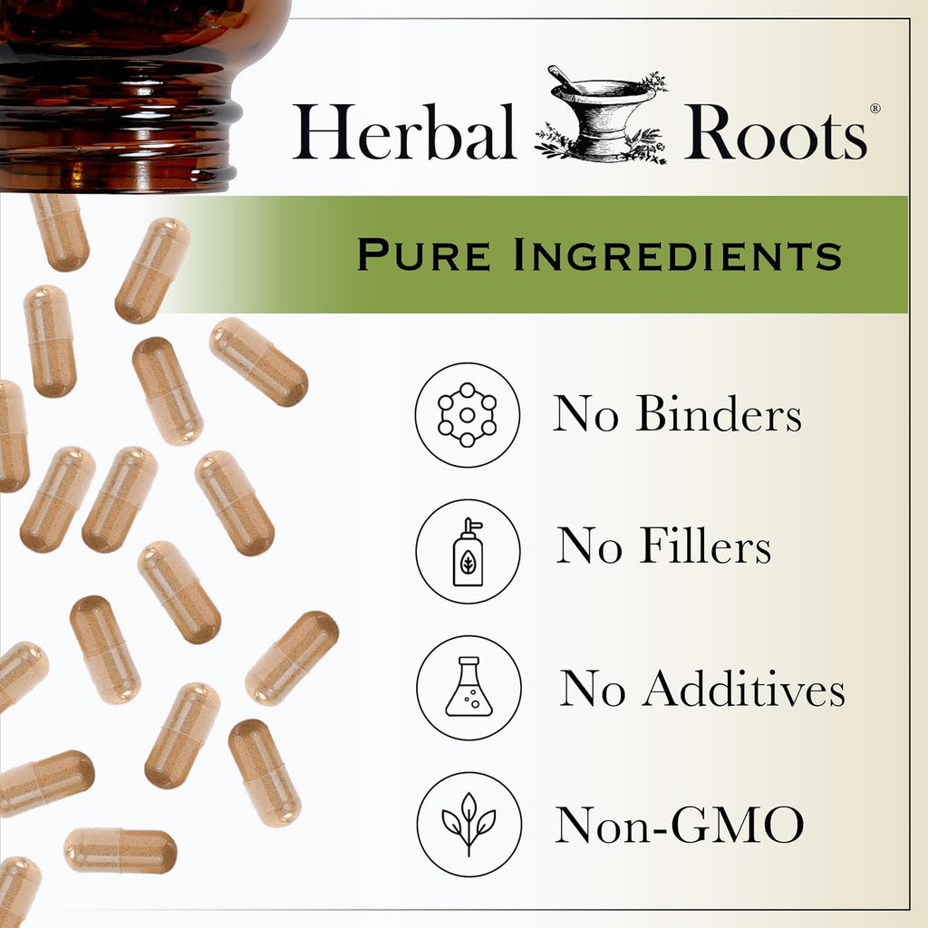 Herbal Roots Organic Black Cohosh Root | Extra Strength | Menopause and Menstrual Support for Women | 90 Capsules, Vegan