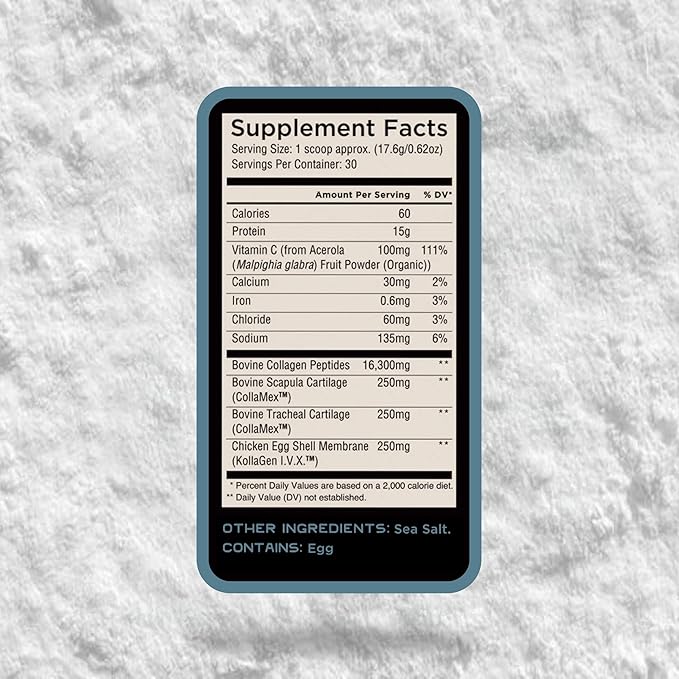 100% Grass Fed Collagen Powder UNFLAVORED – Hydrolyzed Bovine Collagen Peptides with Trachea, Scapula, Eggshell Membrane – Collagen Protein Powder with Vitamin C – 30 Servings