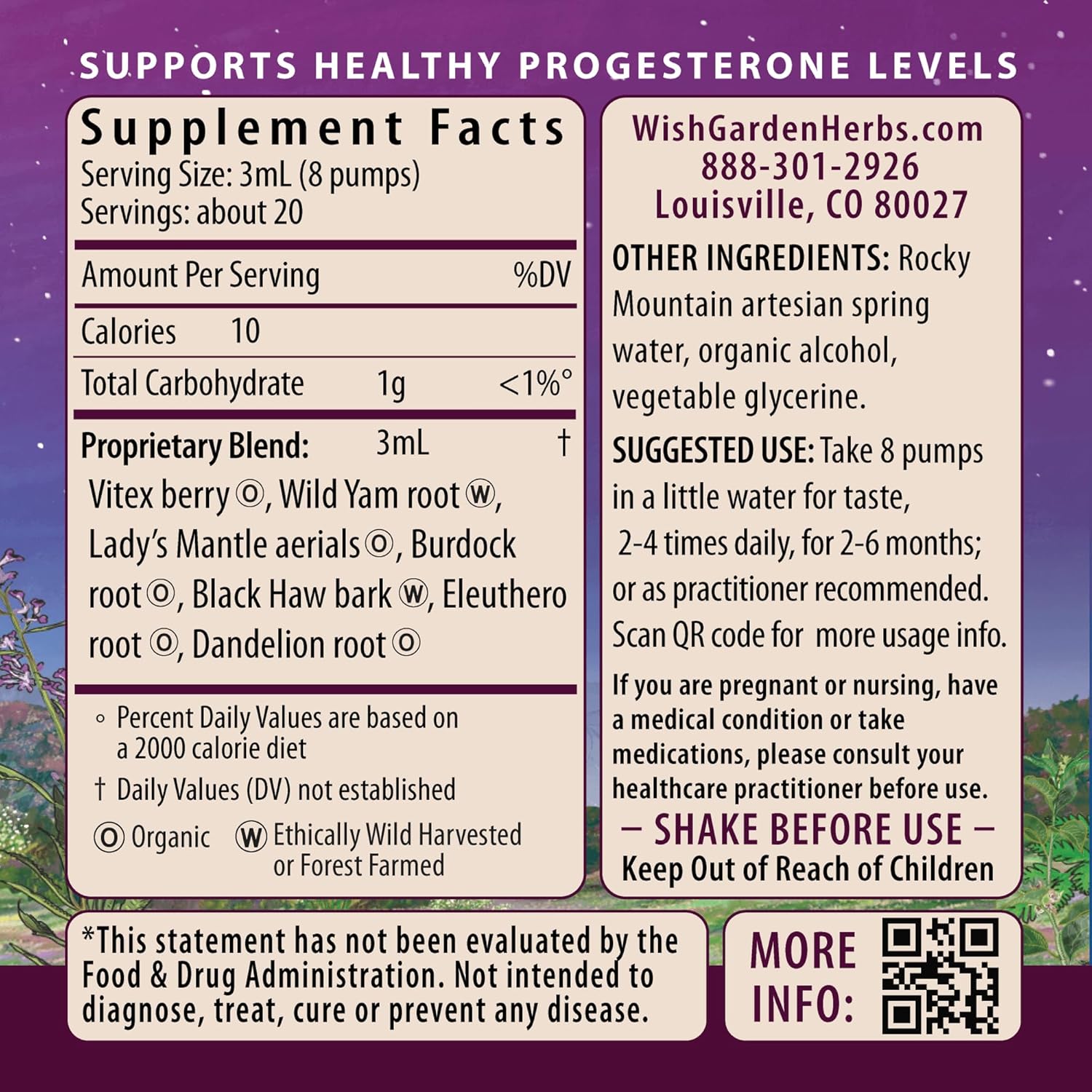 WishGarden Herbs Cycle Vitality 2 Luteal Phase - Plant-Based Progesterone Supplement with Wild Yam & Vitex Chasteberry Supports Healthy Menstrual Cycles, Fertility & Healthy Progesterone Levels, 2oz