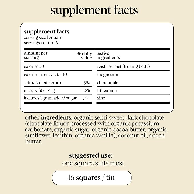 Alice Mushrooms Nightcap | Mushroom Chocolates | Supports Deep Sleep, Calm Mind, and Stress Relief - Reishi & L-Theanine | Regulates Sleep Cycles & Reduces Tension - Magnesium, Zinc