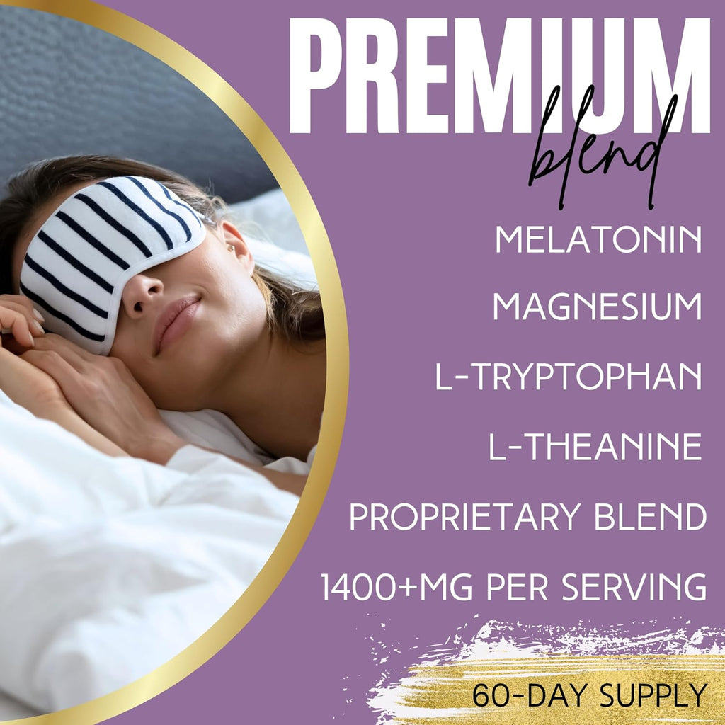 Lumen Naturals - Natural Sleep for Adults – Herbal Supplement with Melatonin, Valerian Root, Magnesium - Deep Sleep Support to Promote Calm Deep Sleeping for Better Rest (180 Count)
