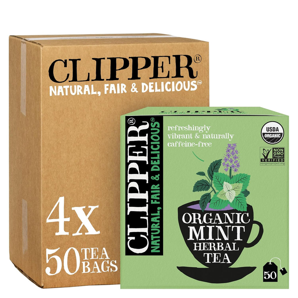 Clipper Tea Mint Herbal Teabags – Caffeine Free, USDA Organic, Great Hot or Iced – Refreshing, Natural, Fair & Delicious – 200 Tea Bags