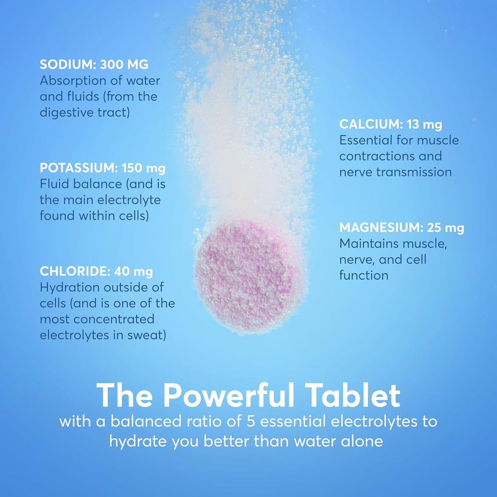 Nuun Sport Electrolyte Tablets with Magnesium, Calcium, Potassium, Chloride & Sodium, Gluten Free & Vegan, Watermelon, 8 Pack (80 Servings Total)