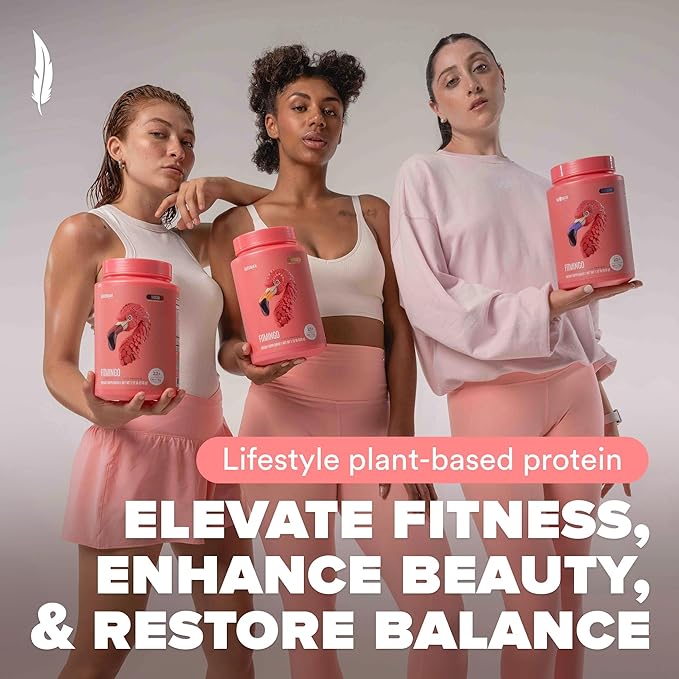 BIRDMAN Fitmingo Vegan Protein Powder with Inositol, Collagen Boosters, Hyaluronic Acid and Vitamins | Low Carb, Dairy Free, Lactose Free, Low Calorie, 23g Plant Based Blueberry Protein Powder