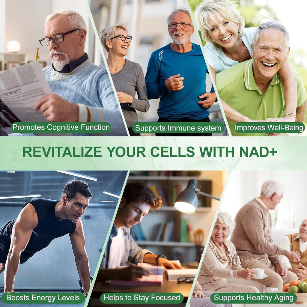 NAD Supplement,NAD Nicotinamide Riboside,Extra Strength NAD Alternative Liposomal,Boost NAD & Resveratrol + for Women & Men,Energy Anti-Aging,Cell Regeneration,120 Capsules sack-120