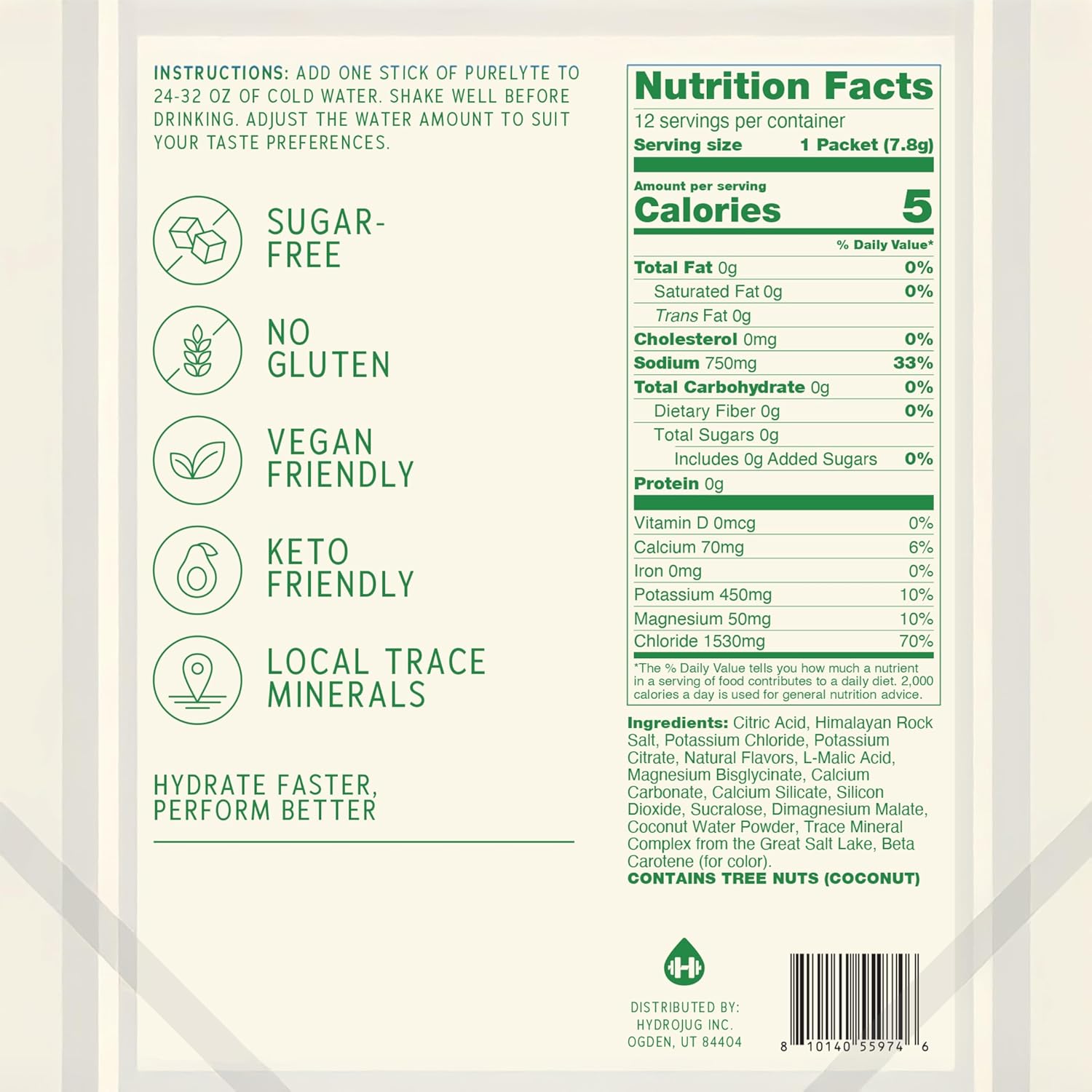 Electrolyte Drink Mix – Sugar-Free Hydration Powder Packets – Clean Electrolytes with Trace Minerals – Keto, Vegan, Gluten-Free – No Artificial Sweeteners – 12 Sticks – Lemon Lime