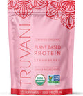 Truvani Vegan Pea Protein Powder | Strawberry | 20g Organic Plant Based Protein | 10 Servings | Keto | Gluten & Dairy Free | Low Carb | No Added Sugar