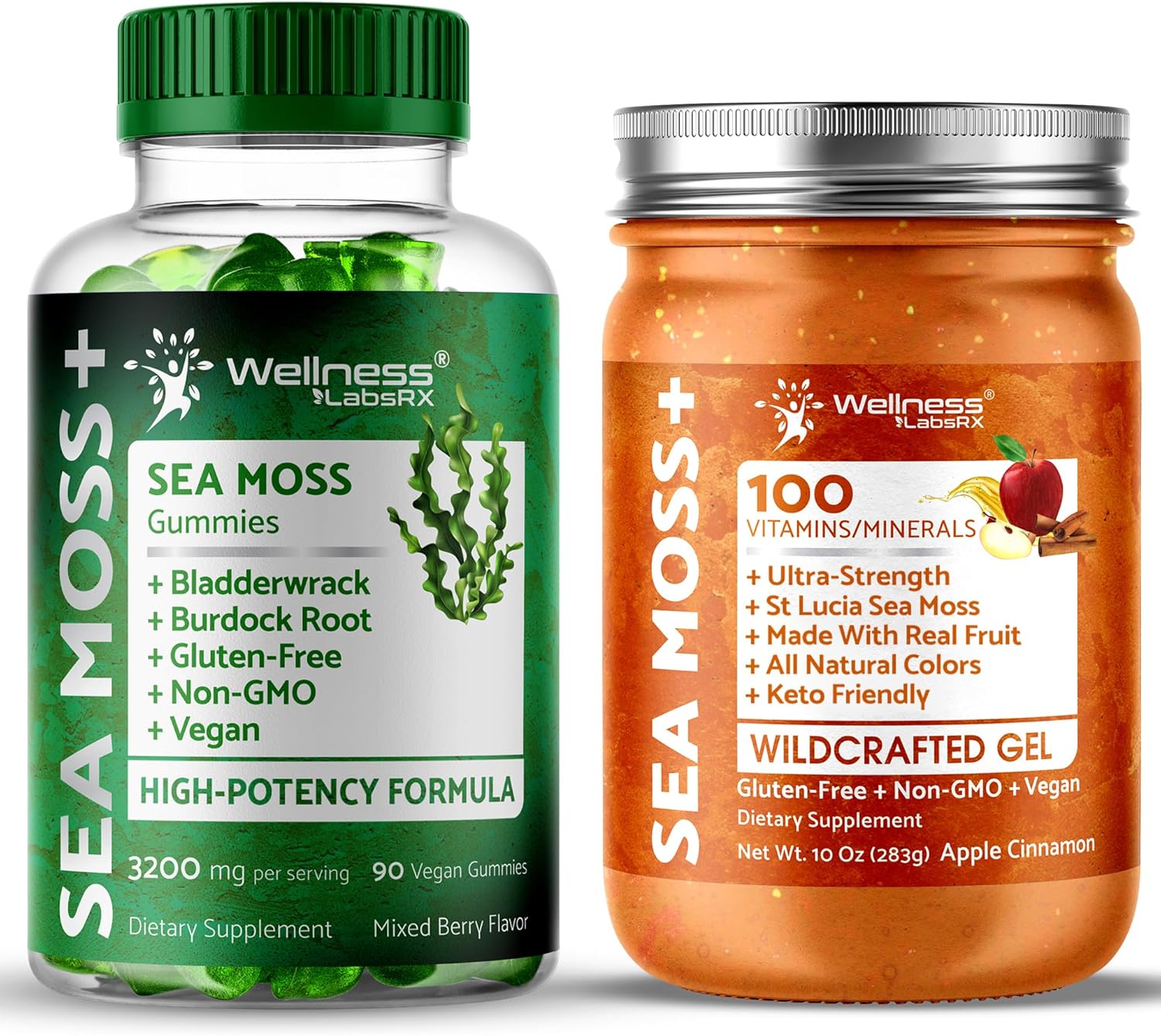 Sea Moss Gummies Irish Sea Moss Gel Apple Cinnamon Flavor