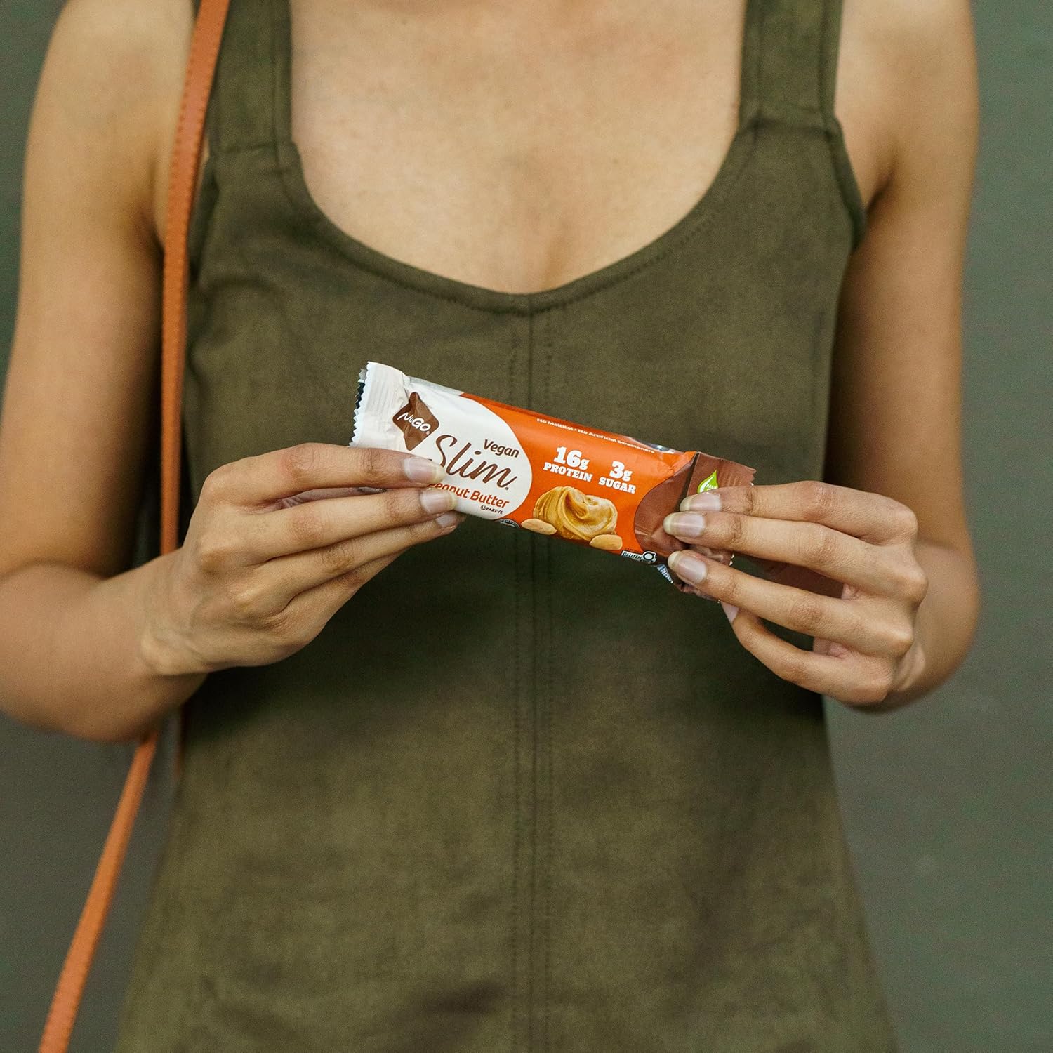 NuGo Slim Vegan Variety - Crunchy Peanut Butter 12 bars & Chocolate Mint 12 bars, Low Net Carb, Keto Friendly, 16-17g Plant Based Protein, Gluten Free, 24 count