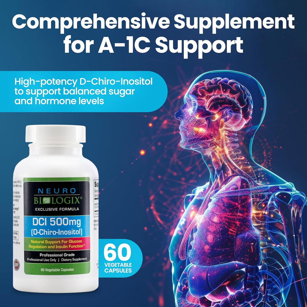 Neuro biologix High-Potency D Chiro Inositol for Men & Women 500mg - Comprehensive D Chiro Inositol Supplement to Support Hormone Balance, Mood and Energy - 60 Vegetable Capsules