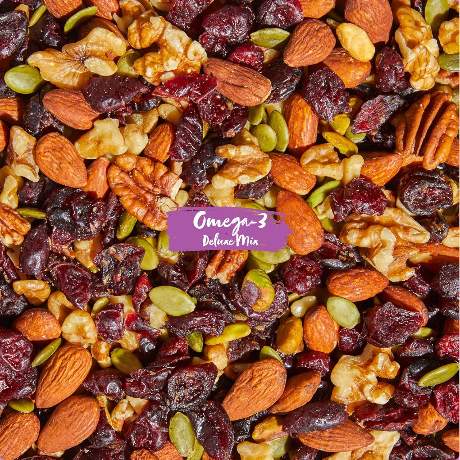 Nature's Garden Omega 3 Deluxe Mix - Trail Mix Nuts, Heart Healthy, Gluten Free, Cholesterol Free, Sodium Free, No Artificial Ingredients - 1.2 oz Bags (24 Individual Servings)